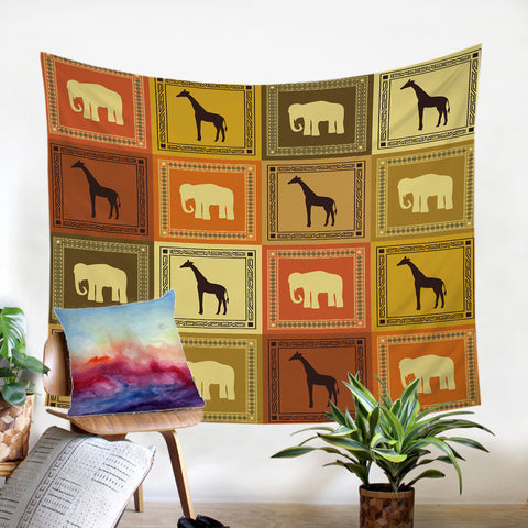 Image of Giraffe & Elephant Boxes SW1994 Tapestry