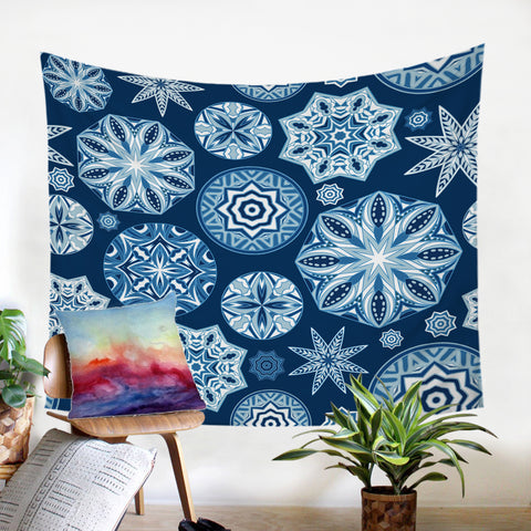 Image of Icy Flower Motif SW1846 Tapestry