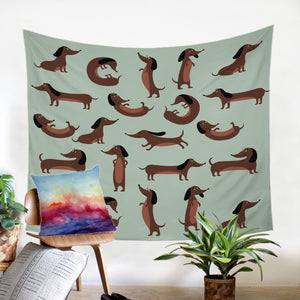 Cartoon Dachshund SW1850 Tapestry