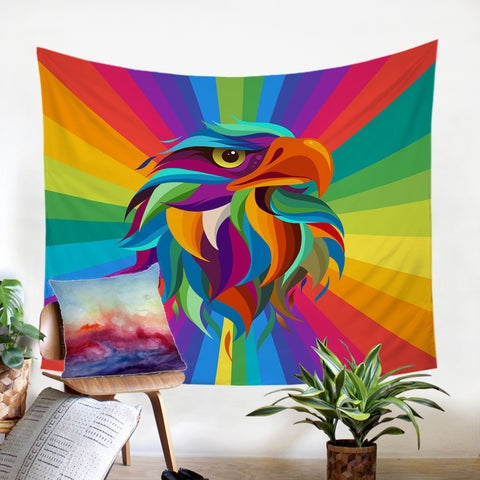 Image of Multicolored Hawk SW2050 Tapestry