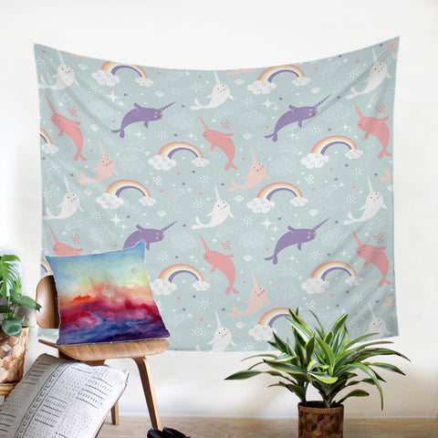 Image of Rainbow Narwhal SW2194 Tapestry