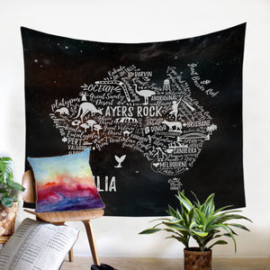 Australia Map Couple SW1759 Tapestry