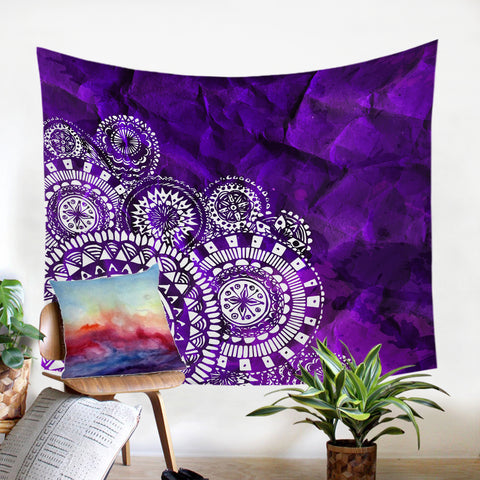 Image of Purple Mandalas SW1887 Tapestry