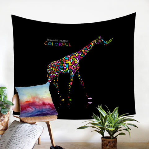 Image of Colorful Giraffe SW2189 Tapestry