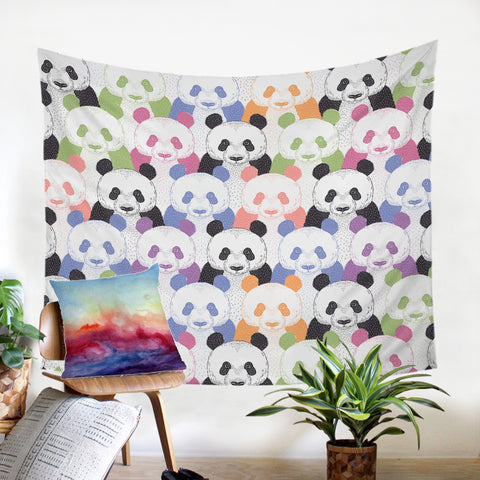 Image of Colored Panda SW2043 Tapestry