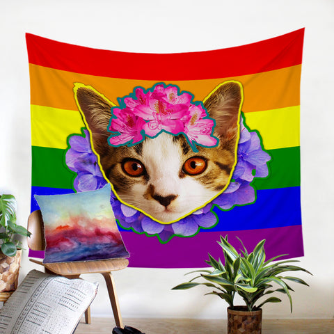 Image of Pride Cat SW2047 Tapestry