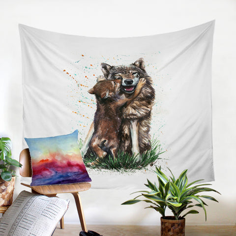 Image of Wolf Kiss SW2081 Tapestry