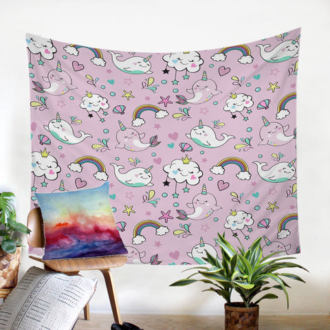 Image of Cute Narwhal SW1909 Tapestry