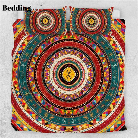 Image of Aztec Tribe Circles Comforter Set - Beddingify