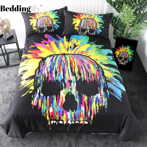 Image of Colorful Skull Bedding Set - Beddingify