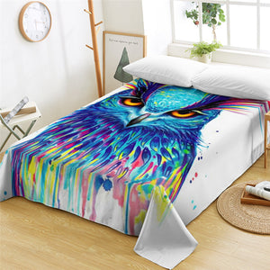 Color Drip Owl Flat Sheet - Beddingify