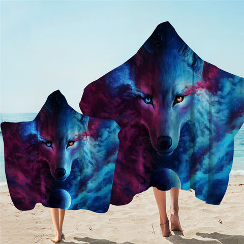 Image of Nebula Wolf Hooded Towel