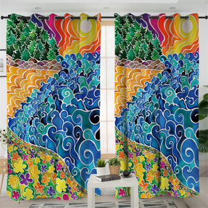 Earth's Creation 2 Panel Curtains