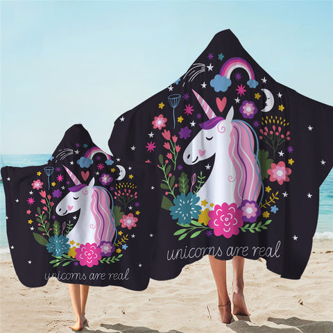 Image of Magical Unicorn Starry Hooded Towel