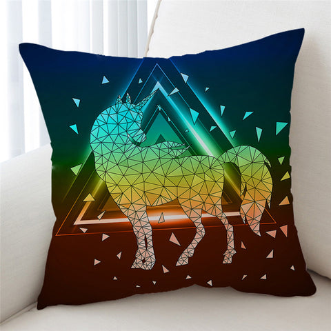 Image of Geometric Patterned Unicorn Cushion Cover - Beddingify