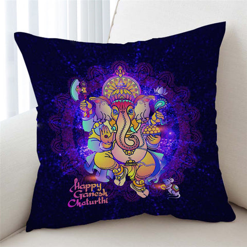 Image of Happy Ganesh Chaturthi Cushion Cover - Beddingify