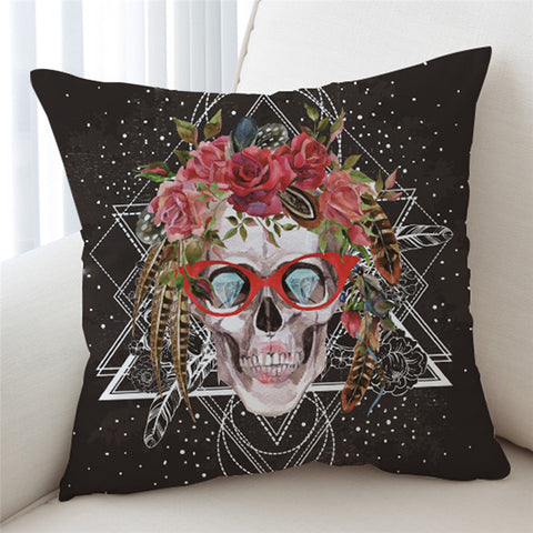 Image of Gaudy Skull Cushion Cover - Beddingify