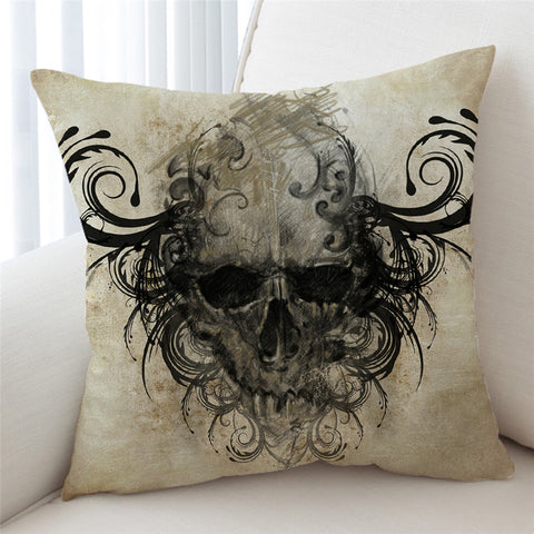 Image of Stylized Decomposed Skull Cushion Cover - Beddingify