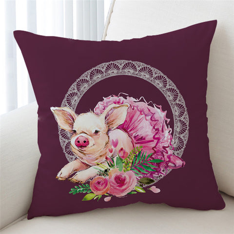 Image of Rosy Pig Cushion Cover - Beddingify