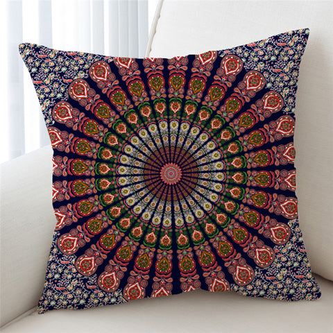 Image of Spiritual Warm Color Mandala Cushion Cover - Beddingify