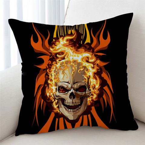 Image of Burning Skull Cushion Cover - Beddingify