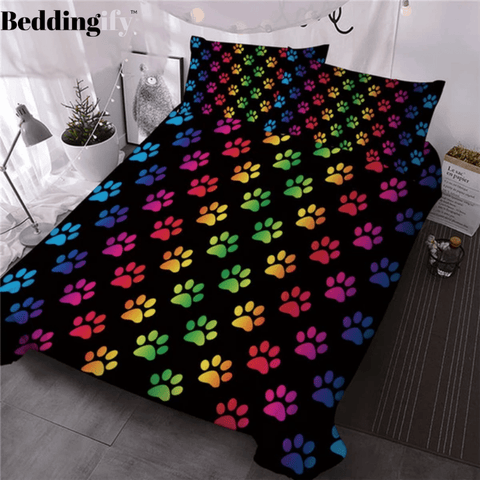 Image of Rainbow Dogs Paw Bedding Set - Beddingify