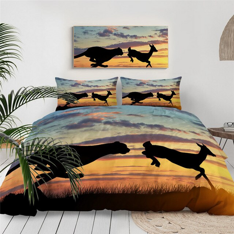 Image of Cheetah Hunting Comforter Set - Beddingify