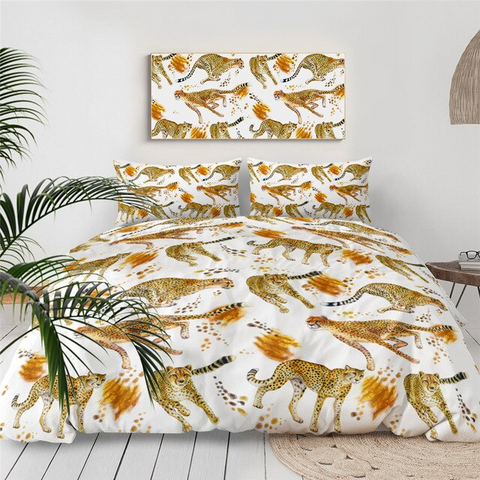 Image of Cartoon Cheetah Bedding Set - Beddingify