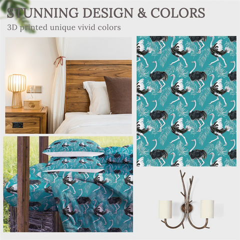 Image of 4 Pieces Ostric Teal Comforter Set - Beddingify