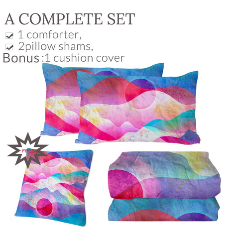Image of 4 Pieces Overrided Sunrise Comforter Set - Beddingify
