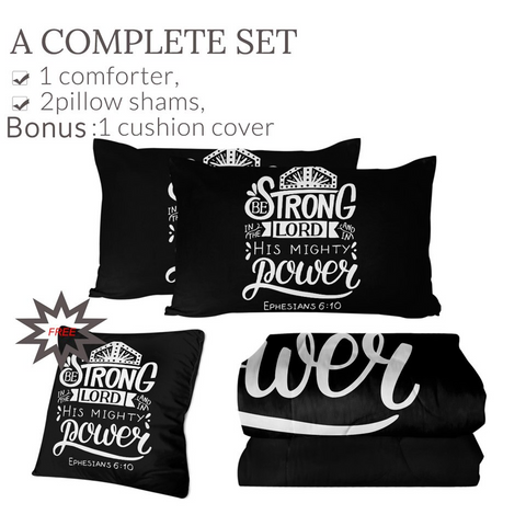 Image of 4 Pieces Bible Quote Comforter Set - Beddingify