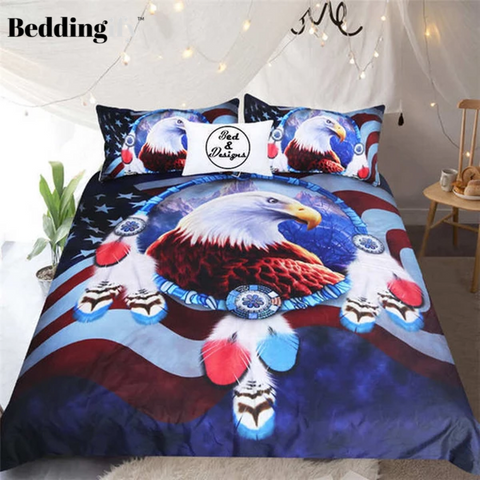 Image of Eagle Dreamcatcher Comforter Set - Beddingify