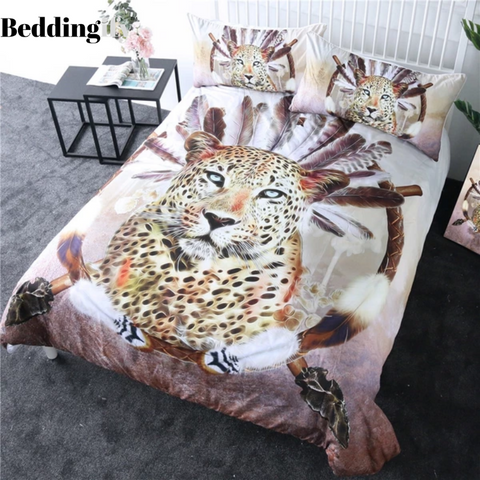 Image of Dreamcatcher Leopard Comforter Set - Beddingify