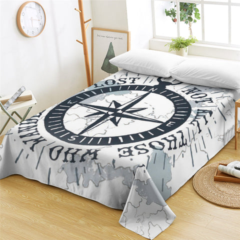 Image of Nautical Compass Flat Sheet - Beddingify