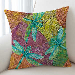 Jade Dragonflies Cushion Cover - Beddingify