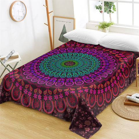 Image of Warm Color Mandala Flat Sheet - Beddingify