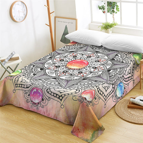 Image of Jewel Concentric Mandala Flat Sheet - Beddingify