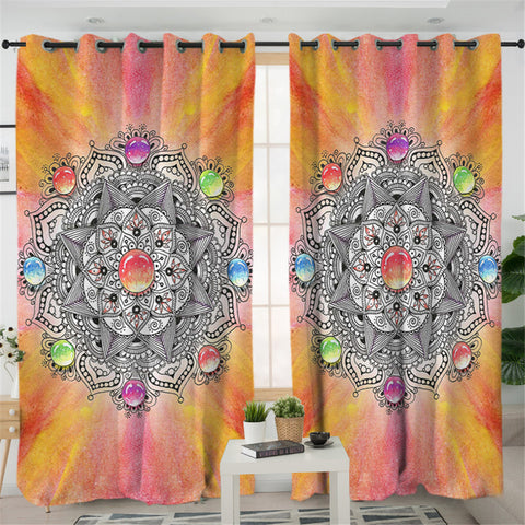 Image of Mandala Chakra 2 Panel Curtains