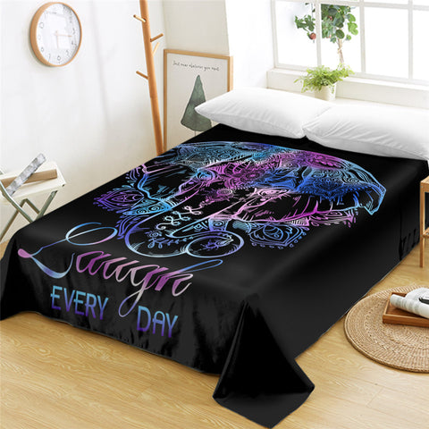 Image of Laugh Everyday Elephant Flat Sheet - Beddingify