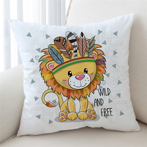 Wild & Free Cute Tribal Lion Cushion Cover - Beddingify