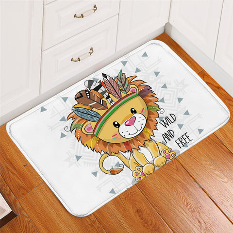 Image of Cartooned Tribal Lion Door Mat