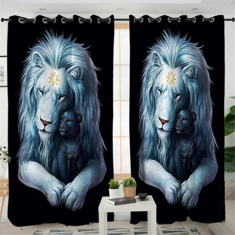 Image of Tiger Family 2 Panel Curtains
