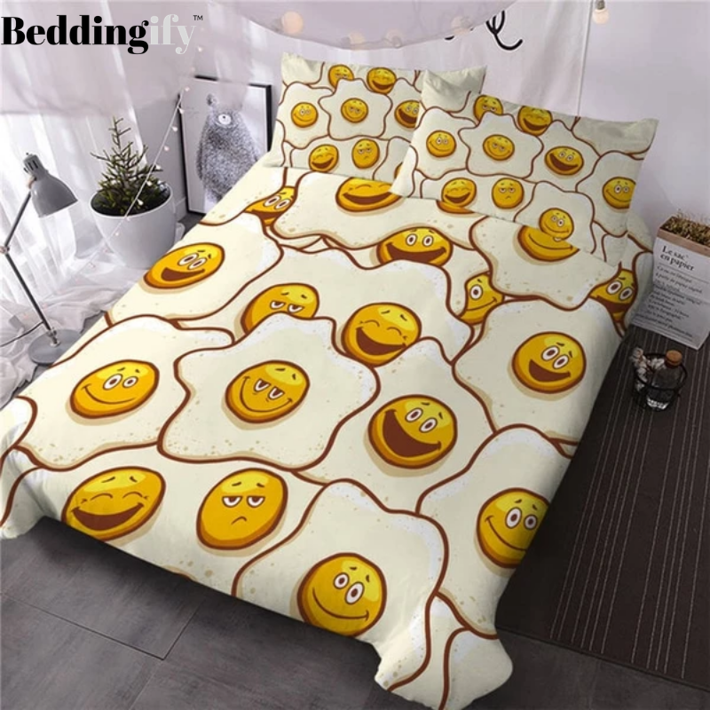 Cute Fried Eggs Comforter Set - Beddingify
