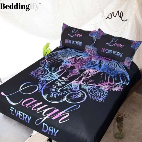 Image of Glowing Elephant Comforter Set - Beddingify