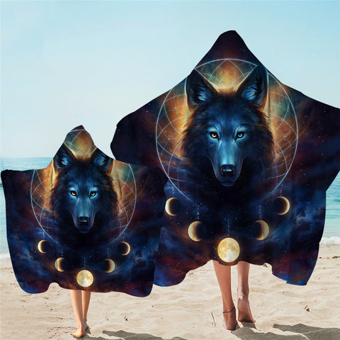 Image of Holy Wolf Planetary Hooded Towel