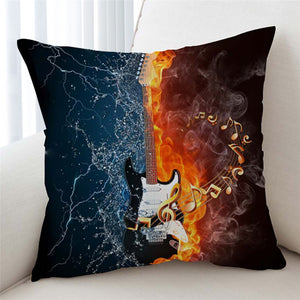 Elemental Contrast White Rock Guitar Cushion Cover - Beddingify