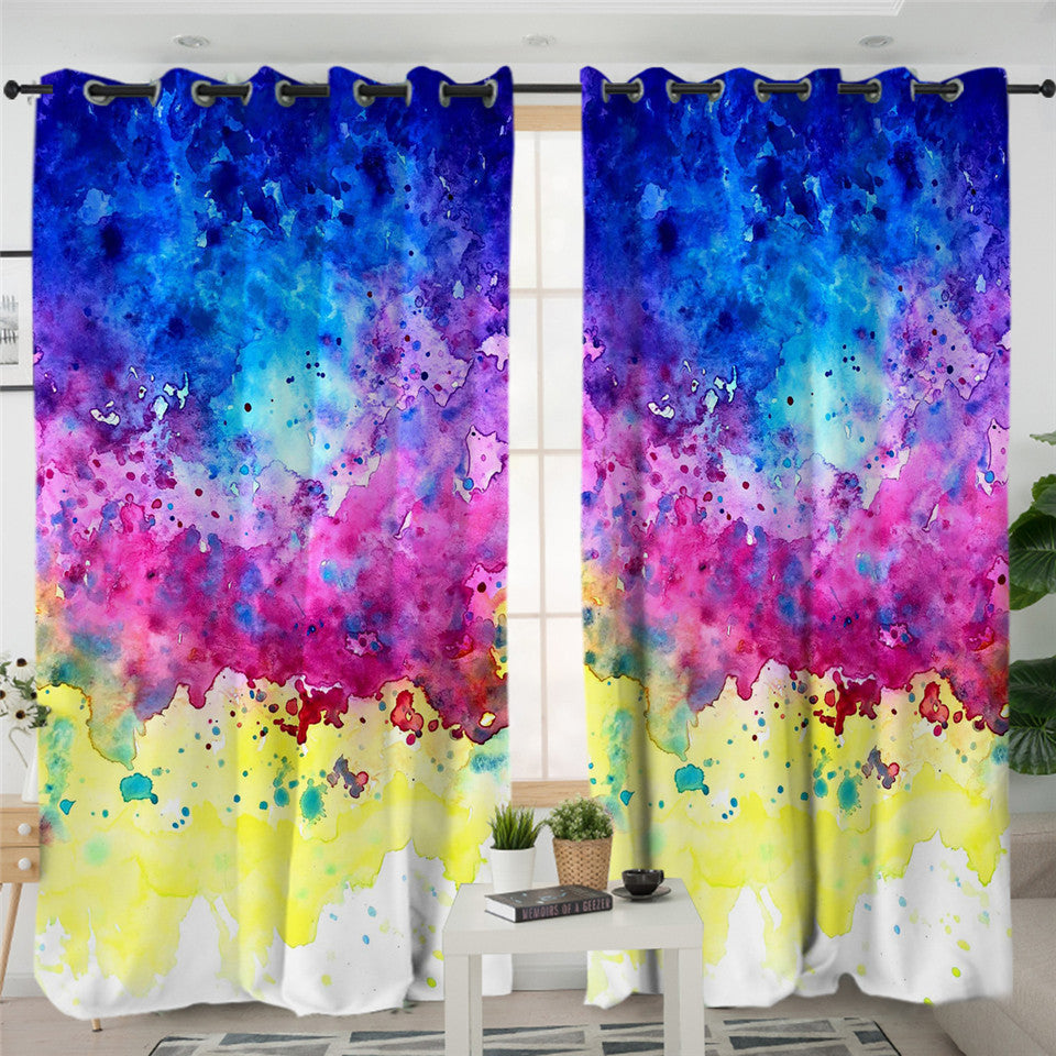 Abstract Paint 2 Panel Curtains