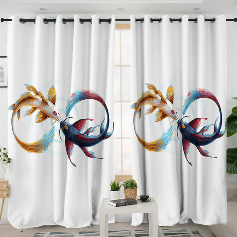 Image of Infinity Loop Koi 2 Panel Curtains