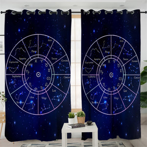 Galaxy Zodiac 2 Panel Curtains
