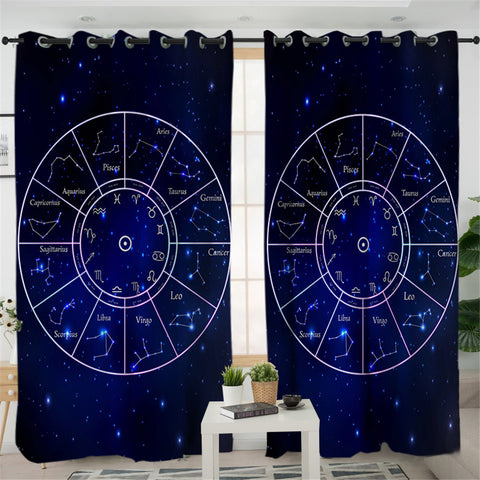 Image of Galaxy Zodiac 2 Panel Curtains